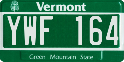 VT license plate YWF164