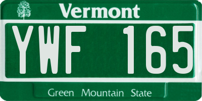 VT license plate YWF165