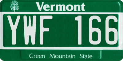 VT license plate YWF166