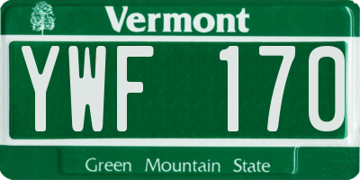 VT license plate YWF170