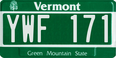 VT license plate YWF171