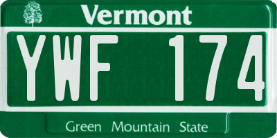 VT license plate YWF174
