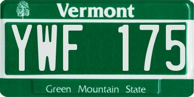 VT license plate YWF175