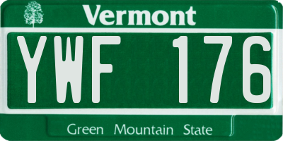 VT license plate YWF176