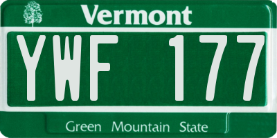 VT license plate YWF177