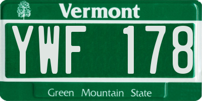 VT license plate YWF178