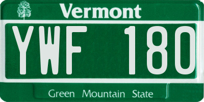 VT license plate YWF180