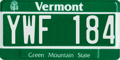 VT license plate YWF184