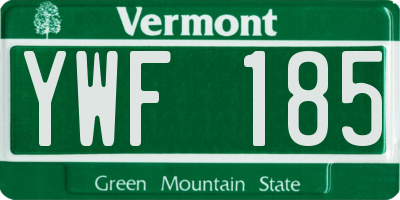 VT license plate YWF185