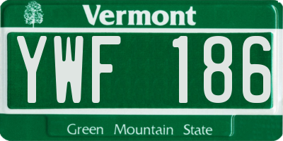 VT license plate YWF186