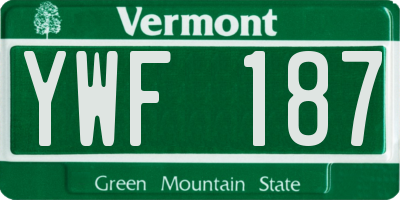 VT license plate YWF187