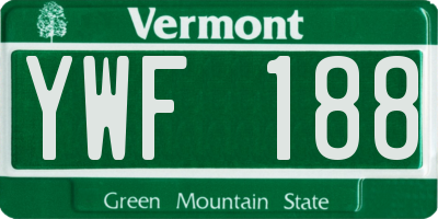 VT license plate YWF188
