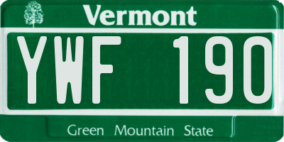 VT license plate YWF190