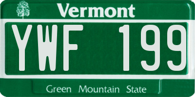 VT license plate YWF199