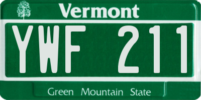 VT license plate YWF211