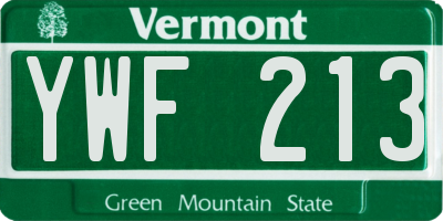 VT license plate YWF213