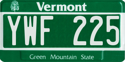 VT license plate YWF225