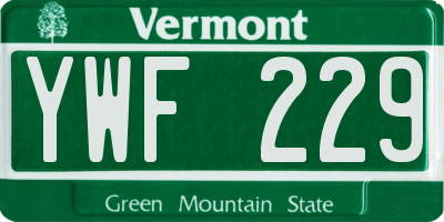 VT license plate YWF229