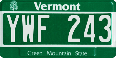 VT license plate YWF243