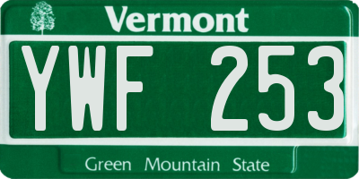 VT license plate YWF253
