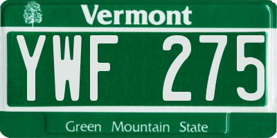 VT license plate YWF275