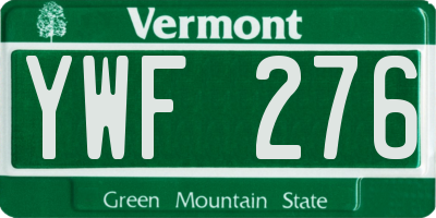 VT license plate YWF276