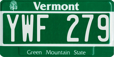 VT license plate YWF279