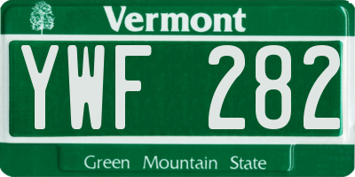 VT license plate YWF282