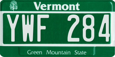 VT license plate YWF284