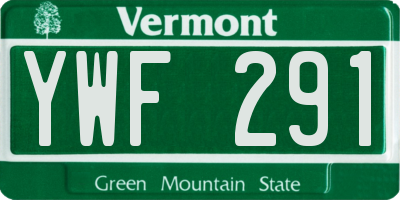 VT license plate YWF291