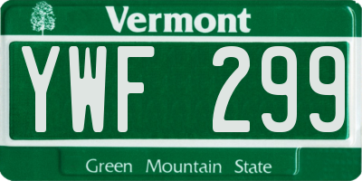 VT license plate YWF299