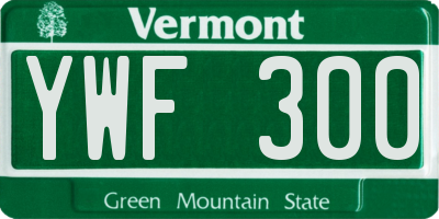 VT license plate YWF300