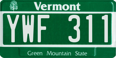 VT license plate YWF311