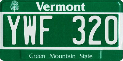 VT license plate YWF320