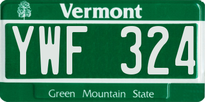 VT license plate YWF324
