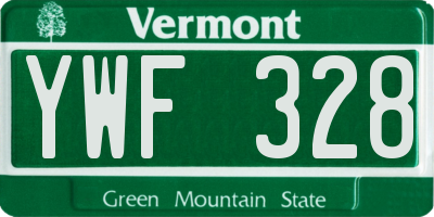 VT license plate YWF328