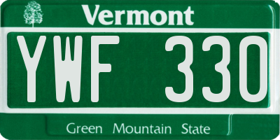 VT license plate YWF330
