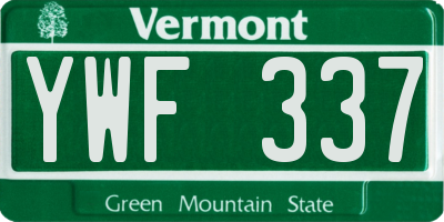 VT license plate YWF337