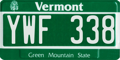 VT license plate YWF338