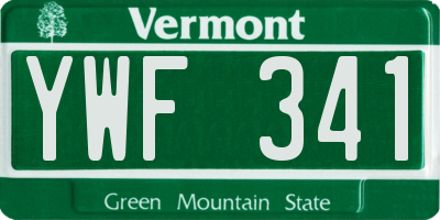 VT license plate YWF341