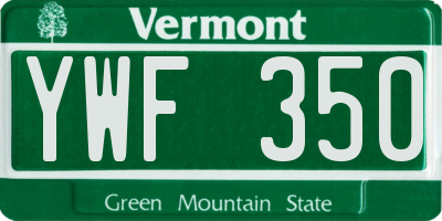 VT license plate YWF350