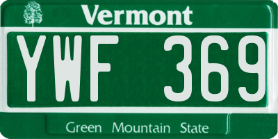 VT license plate YWF369