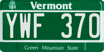 VT license plate YWF370
