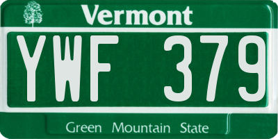 VT license plate YWF379