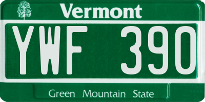 VT license plate YWF390
