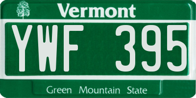 VT license plate YWF395
