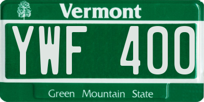 VT license plate YWF400