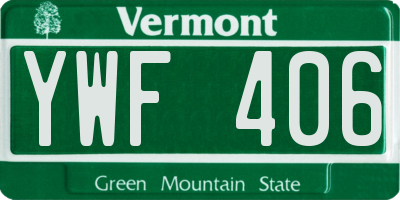 VT license plate YWF406