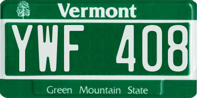 VT license plate YWF408
