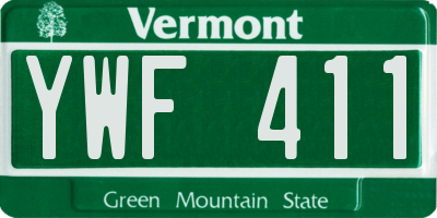 VT license plate YWF411